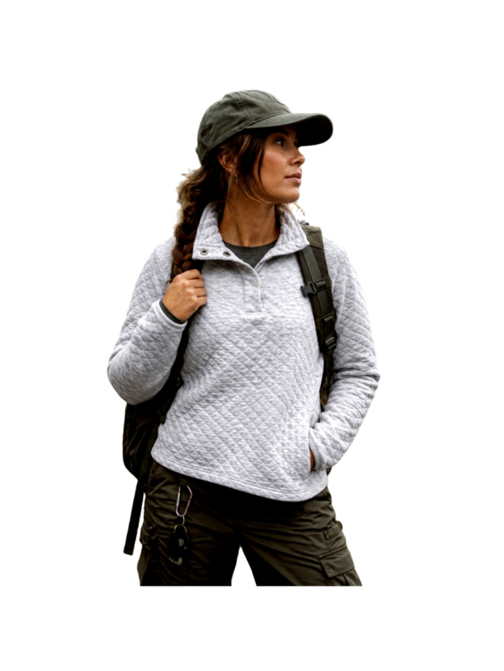 Avalanche Supply Co. Quilted 1/4 Snap Pullover - Grey - M - Gorpcore Granola